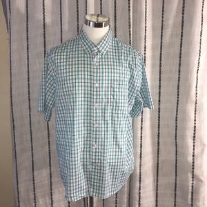 DOCKERS-blue/green stripped checkers shirt XL